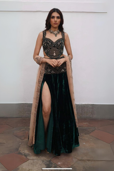 Crop top slit skirt set - The Grand Trunk