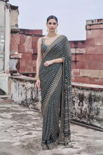 Abjini Printed Georgette Saree - The Grand Trunk