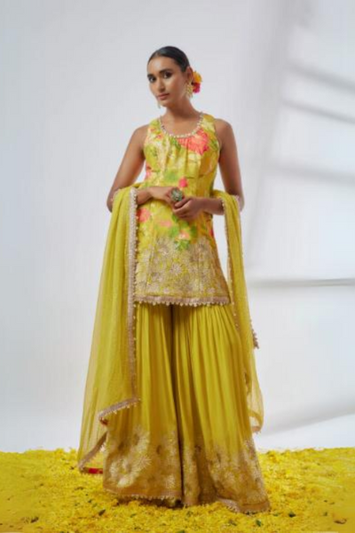 Kalki Sleeveless Sharara Set - The Grand Trunk