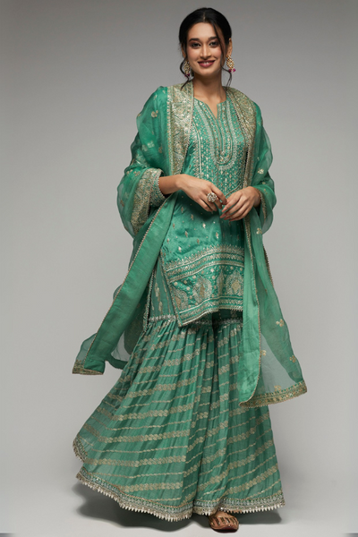 New Rati with Jamdani Sharara Set - The Grand Trunk