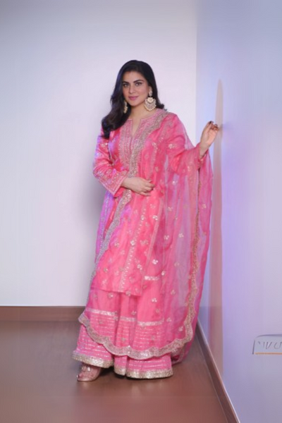 New Rati with Striped Sharara Set - The Grand Trunk