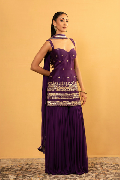 Purple Sharara Set - The Grand Trunk