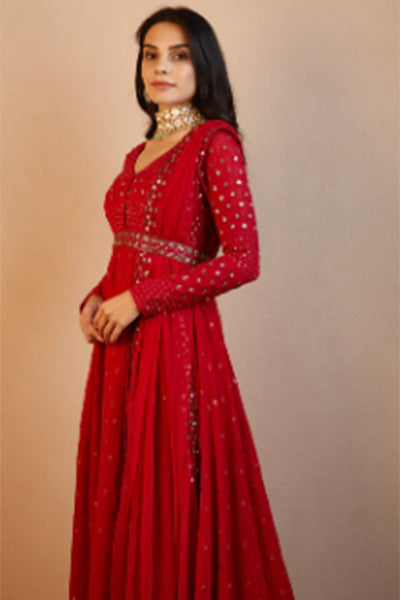 CARAMINE PINK DORI WORK FRON OPEN JACKET SET - The Grand Trunk