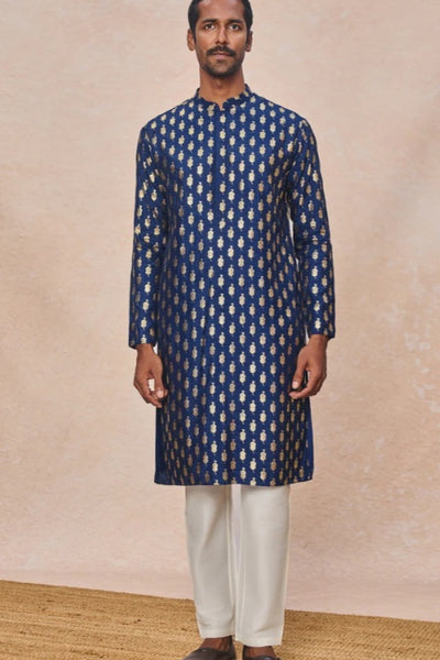 Navy Blue Teardrop Kurta Set