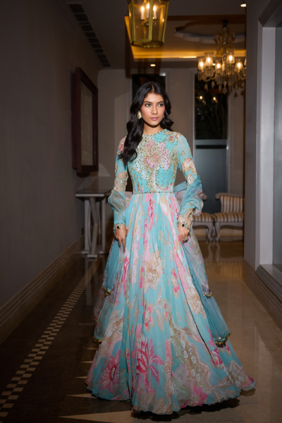 Sakina Hand Embroidered Anarkali Paired with Dupatta