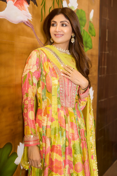 Shilpa Shetty in Nasreen Dhoti Set with Dupatta - The Grand Trunk