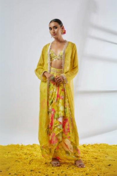 Saisha Drape Skirt Set - The Grand Trunk