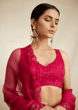 Load image into Gallery viewer, Caramine Pink Threadwork Lehenga Set - The Grand Trunk