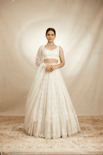 Load image into Gallery viewer, White Organza Threadwork Lehenga Set - The Grand Trunk