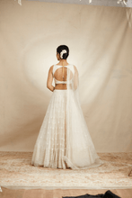 Load image into Gallery viewer, White Organza Threadwork Lehenga Set - The Grand Trunk