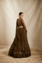Load image into Gallery viewer, Coffee Threadwork With Hilighted Lehenga Set - The Grand Trunk
