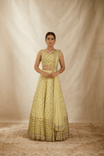 Load image into Gallery viewer, Lemon Yellow Heavy Booti Work Shimmer Lehenga Set - The Grand Trunk