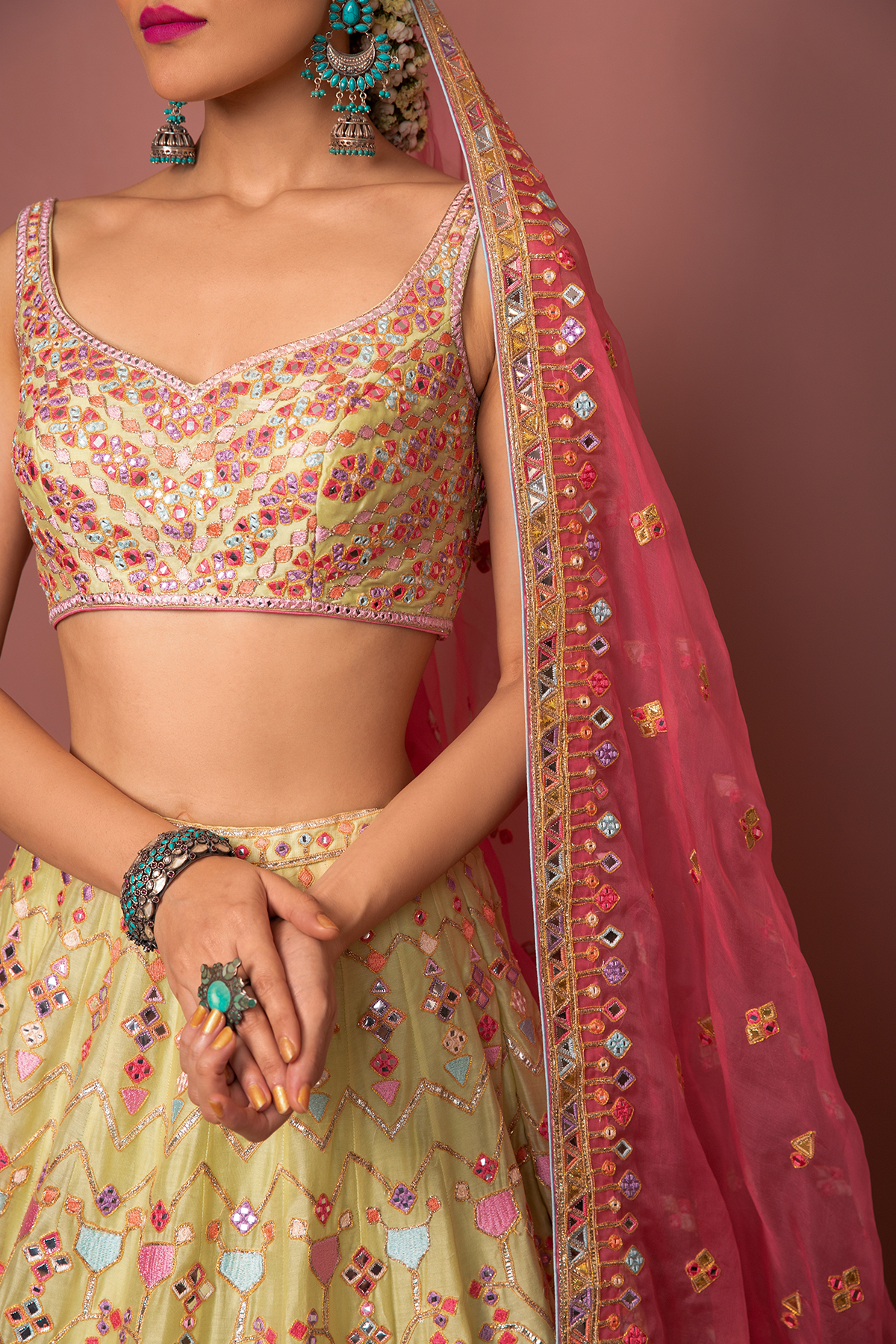 GREEN LEHENGA SET - The Grand Trunk