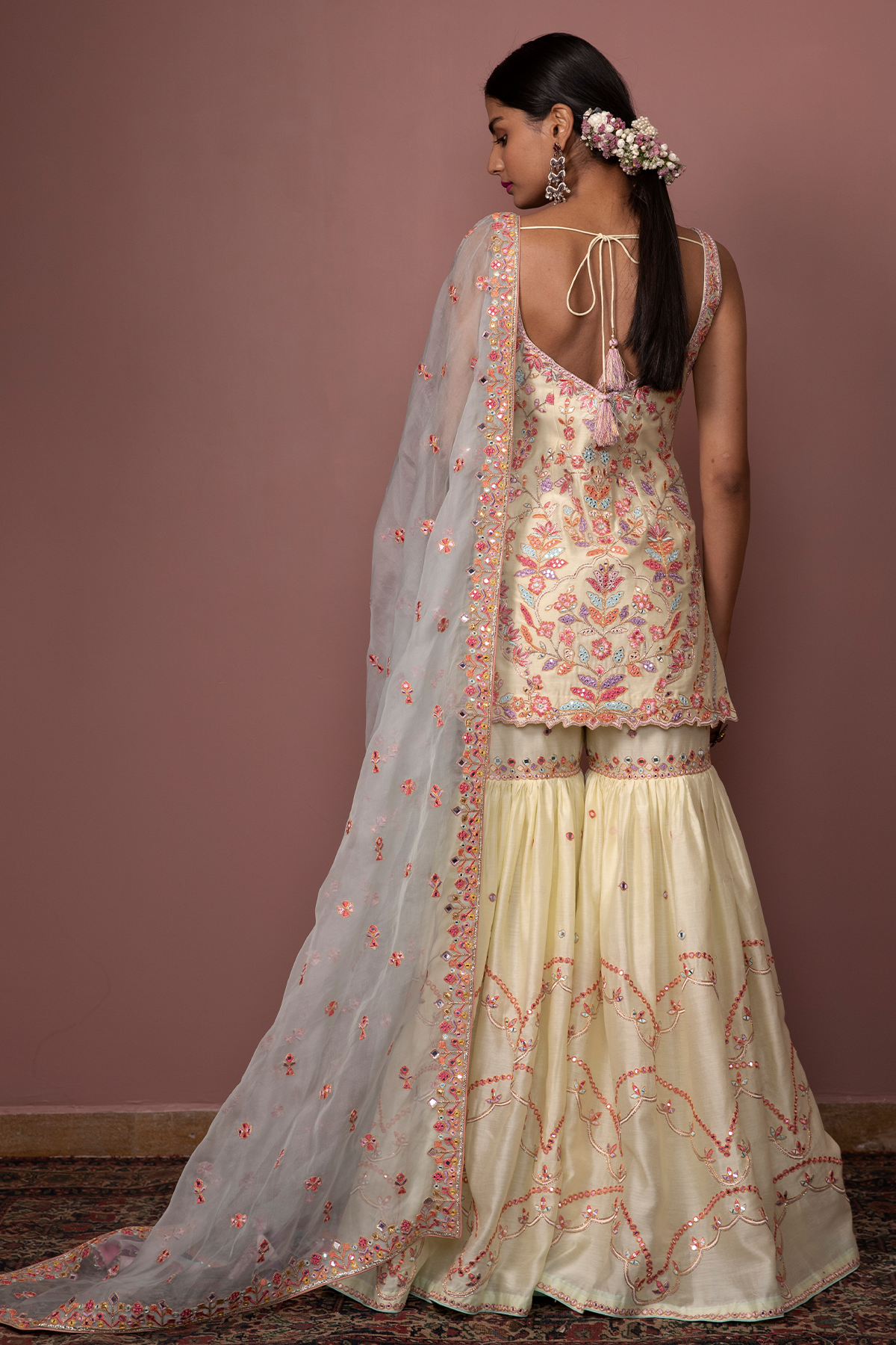LEMON YELLOW GHARARA SET - The Grand Trunk