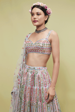Load image into Gallery viewer, BLUE NET LEHENGA SET - The Grand Trunk