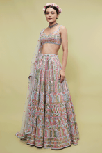 Load image into Gallery viewer, BLUE NET LEHENGA SET - The Grand Trunk