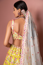 Load image into Gallery viewer, GREENISH MUSTARD LEHENGA SET - The Grand Trunk