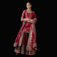 Load image into Gallery viewer, Mayyur Girotra - maroon kurta gharara set - The Grand Trunk