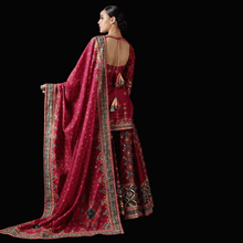 Load image into Gallery viewer, Mayyur Girotra - maroon kurta gharara set - The Grand Trunk