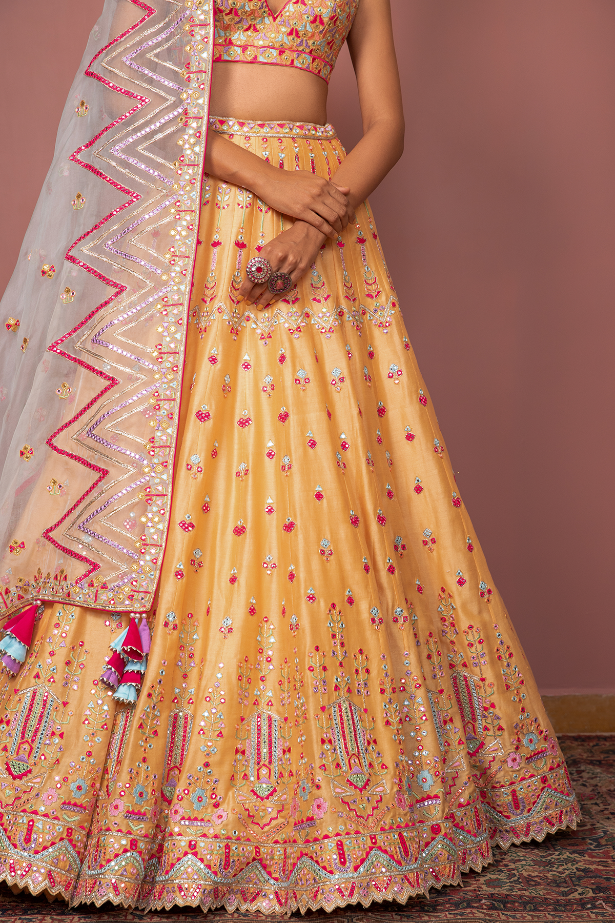 ORANGE LEHENGA SET - The Grand Trunk