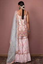 Load image into Gallery viewer, PINK STRAPPY KURTA WITH GHARARA - The Grand Trunk