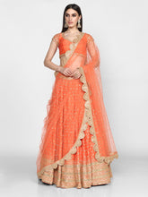 Load image into Gallery viewer, Abhinav Mishra  Orange Lehenga Set - The Grand Trunk