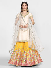 Load image into Gallery viewer, Abhinav Mishra  Off White And Yellow Sharara Set - The Grand Trunk