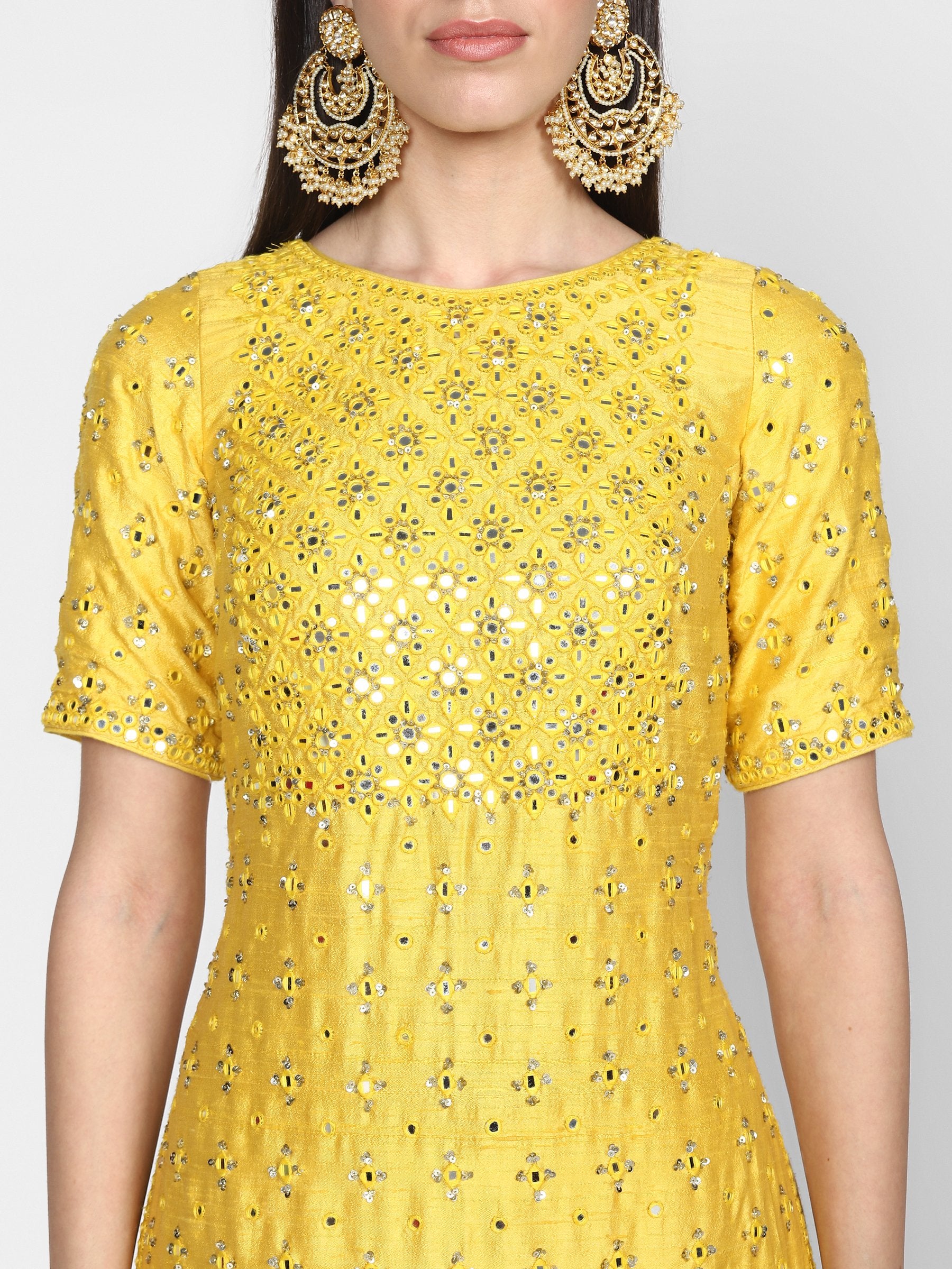 Abhinav Mishra  Yellow Kurta Sharara - The Grand Trunk