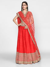 Load image into Gallery viewer, Abhinav Mishra  Red Lehenga Set - The Grand Trunk