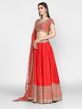Load image into Gallery viewer, Abhinav Mishra  Red Lehenga Set - The Grand Trunk
