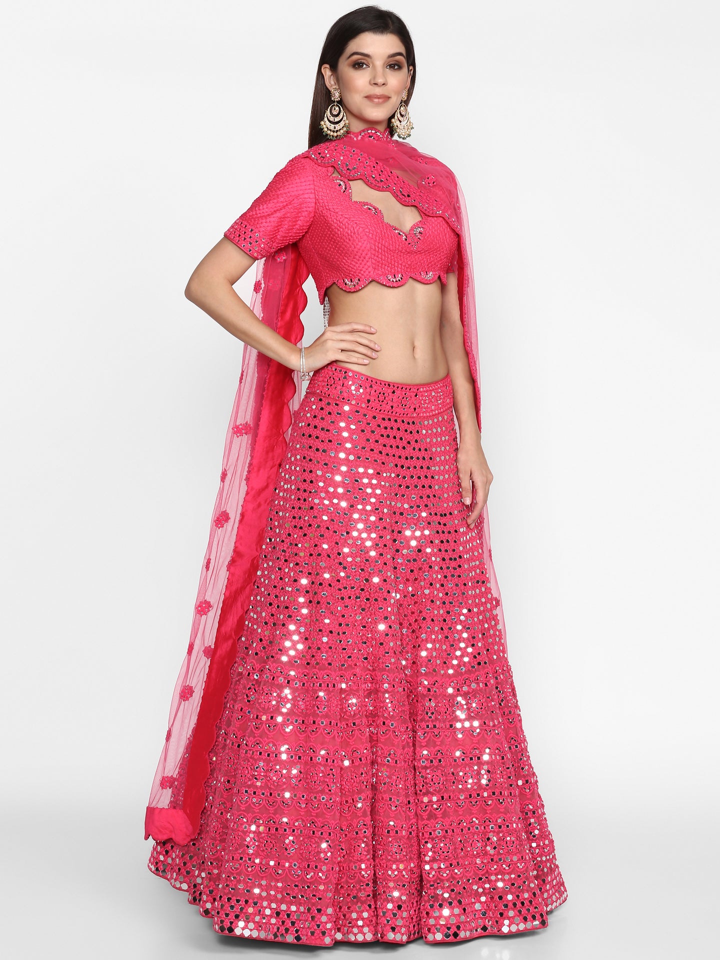 Abhinav Mishra Rani Pink  Lehenga Set - The Grand Trunk