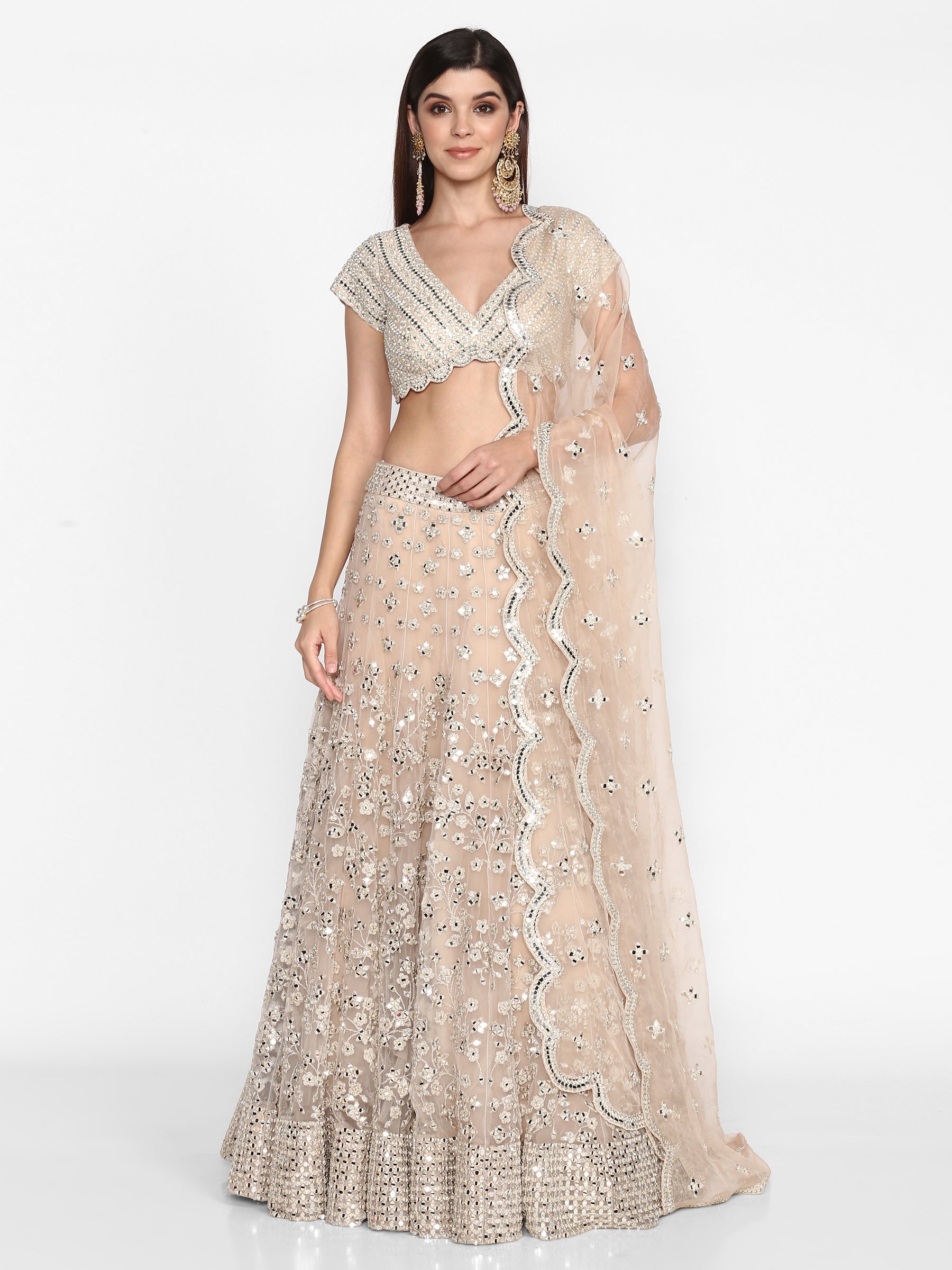 Abhinav Mishra Blush  Lehenga Set - The Grand Trunk