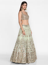 Load image into Gallery viewer, Abhinav Mishra Old School Green  Lehenga Set - The Grand Trunk