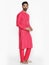 Load image into Gallery viewer, Abhinav Mishra Rani Pink  Kurta - The Grand Trunk