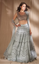Load image into Gallery viewer, Astha Narang Sky Blue Organza Lehenga - The Grand Trunk