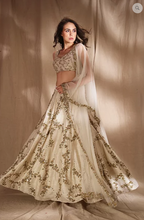 Load image into Gallery viewer, Astha Narang Ivory and Gold Lehenga - The Grand Trunk