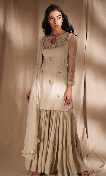 Astha Narang Ivory Suit - The Grand Trunk