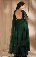 Load image into Gallery viewer, Astha Narang Emerald Green Threadwork With Jacket - The Grand Trunk