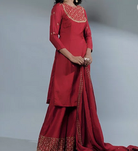 Load image into Gallery viewer, Astha Narang Rose Red Kurti And Sharara - The Grand Trunk
