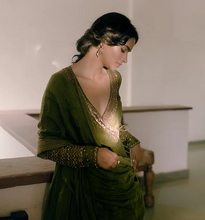 Load image into Gallery viewer, Astha Narang Parrot Green Angrakha - The Grand Trunk