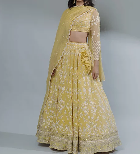 Yellow Silk Organza Lehenga Set – Studio East6