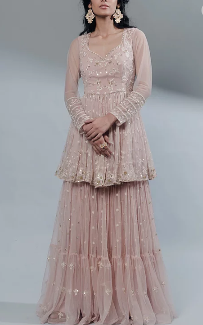 Astha Narang Powder Pink Sharara Set - The Grand Trunk
