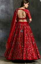 Load image into Gallery viewer, Astha Narang Red Floral Jaal Zari Lehenga - The Grand Trunk