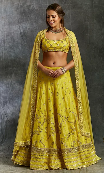 Anushree Reddy Yellow #Lehenga With Yellow Embroidered #Blouse At Lakme  Fashion Week 2015. | Lakme fashion week, Indian bridal wear, Indian fashion