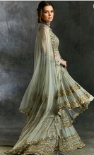 Load image into Gallery viewer, Astha Narang Sea Green Zari and Sequin Sharara - The Grand Trunk