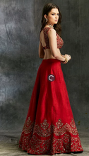 Load image into Gallery viewer, Astha Narang Red Raw Silk Lehenga - The Grand Trunk