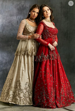 Load image into Gallery viewer, astha Narang Gold Sequins Raw Silk Lehenga - The Grand Trunk