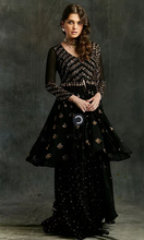 Load image into Gallery viewer, Astha Narang Black and Gold Georgette Sharara - The Grand Trunk