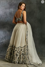 Load image into Gallery viewer, Astha Narang White Organza with Green and Black Threadwork Lehenga - The Grand Trunk
