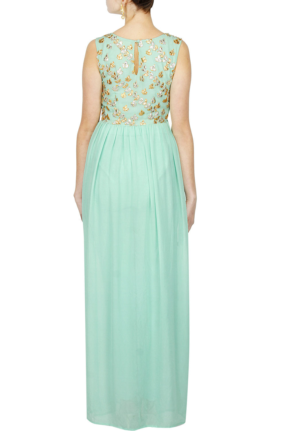 Mint Green Gota pati kurta set - The Grand Trunk